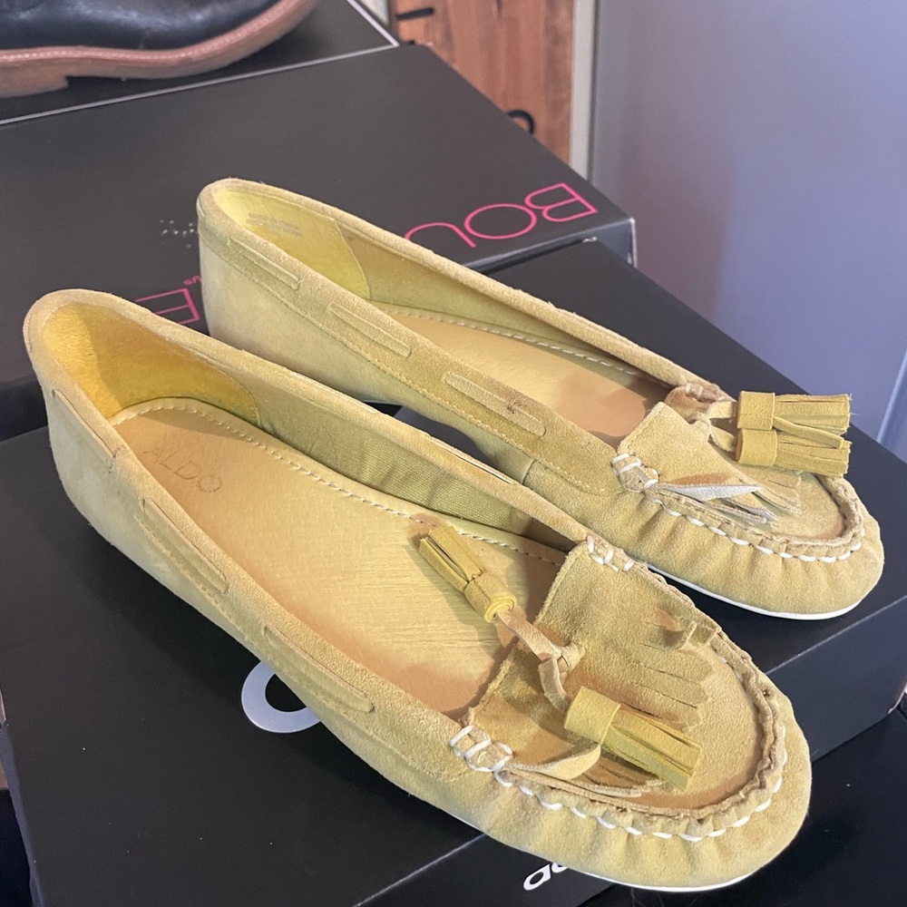 Aldo yellow womens loafers